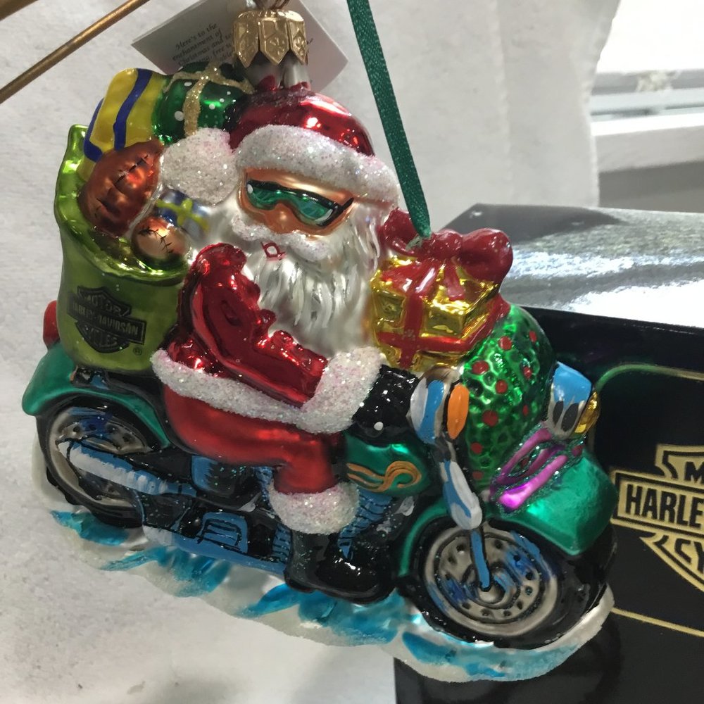 Harley Davidson/Christopher Radko Free Wheeling Santa